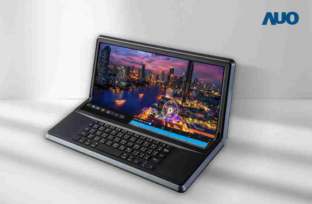 918.COM14.6吋Micro LED折迭显示屏幕，，搭配半径4mm的弯折绞炼，，以及高画素、、、、高亮度、、、高对比度的显示技术特点，，即便在大视角下仍保有绝佳色相与亮度